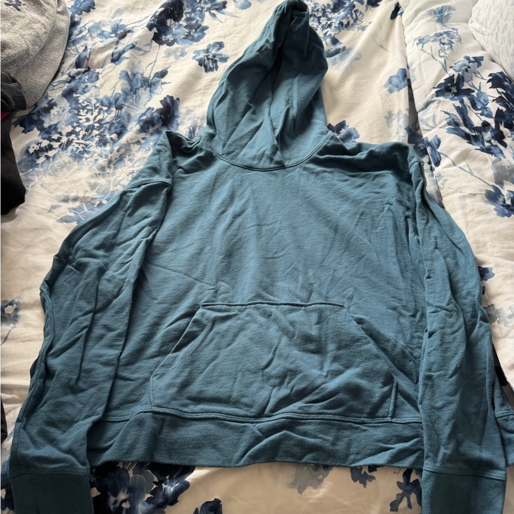 James Perse Pullover Hoodie in Teal Blue
